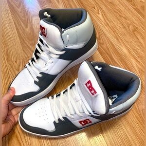DC Men's White and Gray High-Top Sneakers. Skateboard 🛹 shoes